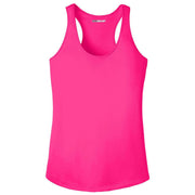 Neon Pink Ladies Moisture Wicking Racerback Tank Top