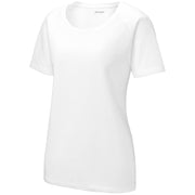 White Ladies Tri-Blend Wicking Raglan Workout Tee