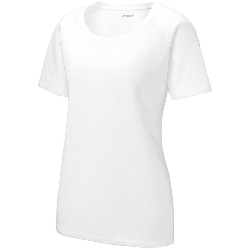 White Ladies Tri-Blend Wicking Raglan Workout Tee