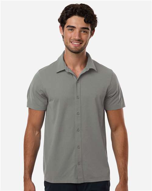 Men's Pro-Flex Sorona® Button Down Short Sleeve Shirt
