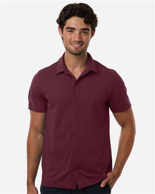 Men's Pro-Flex Sorona® Button Down Short Sleeve Shirt
