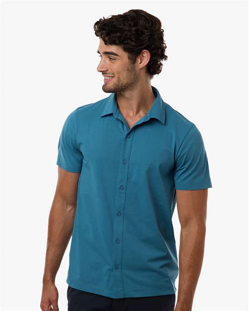 Men's Pro-Flex Sorona® Button Down Short Sleeve Shirt