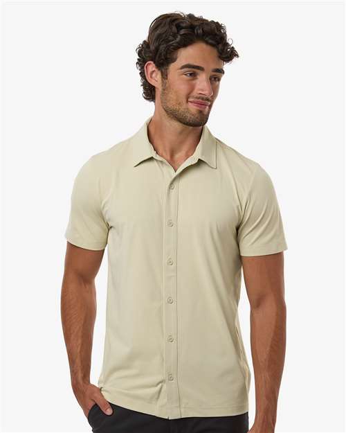 Men's Pro-Flex Sorona® Button Down Short Sleeve Shirt