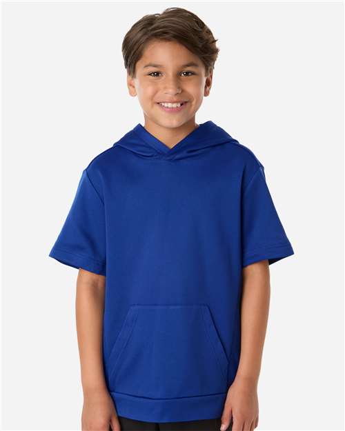 Youth Squad Tech Fleece Hooded Short-Sleeve Sweatshirt