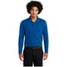 Men's Moisture Wicking Long Sleeve Polo in Royal – a rich and royal blue for a classic and regal appearance.