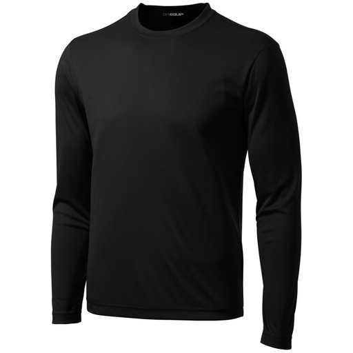 Mens Black Long Sleeve Moisture Wicking Athletic Shirts