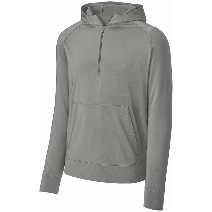 Front view of our Active Stretch 1/2-Zip Performance Hoodie – a versatile and stylish athletic hoodie in charcoal.