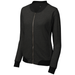 Ladies Lightweight French Terry Bomber in Heather Black - Merge classic and trendy effortlessly with this heather black cotton-rich bomber for the perfect blend of comfort and style.