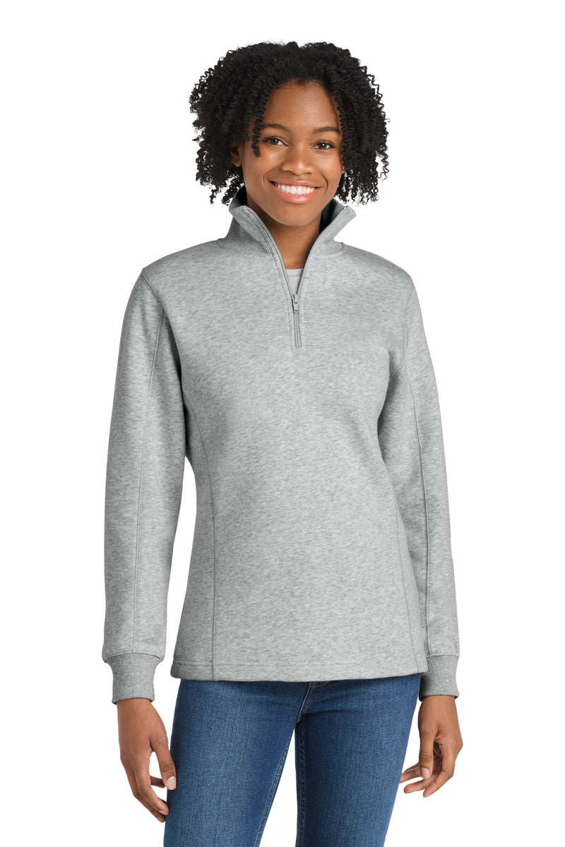 DRIEQUIP Women's 1/4-Zip Sweatshirt with Rib Knit Cuffs