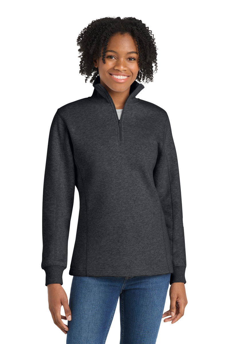 DRIEQUIP Women's 1/4-Zip Sweatshirt with Rib Knit Cuffs