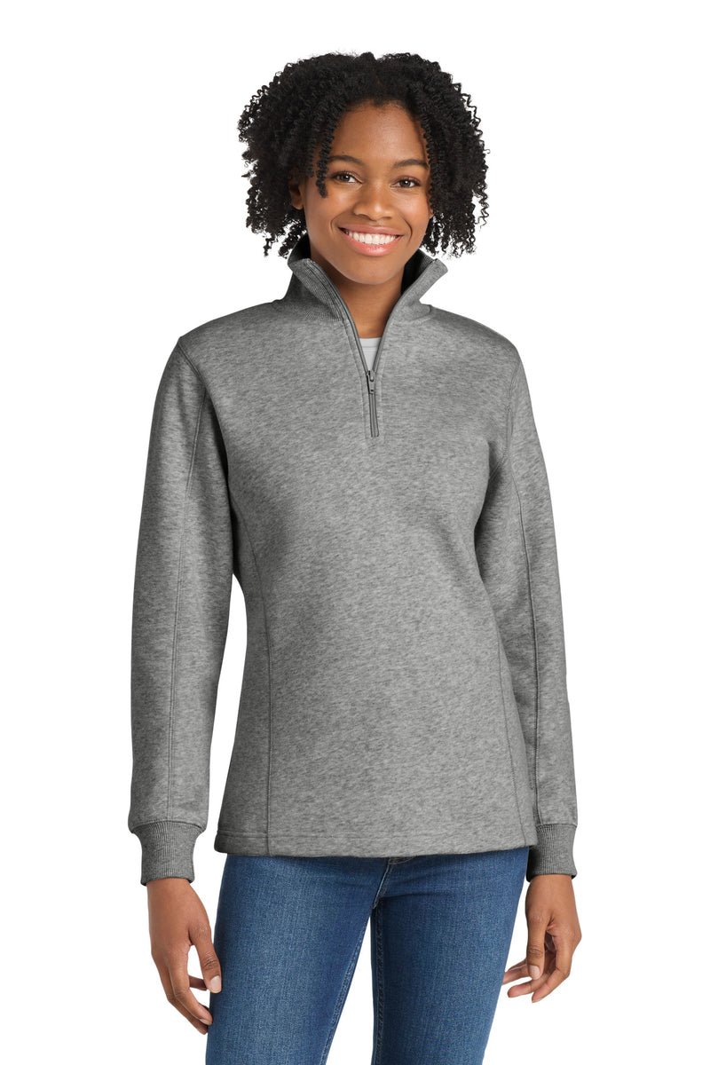 DRIEQUIP Women's 1/4-Zip Sweatshirt with Rib Knit Cuffs