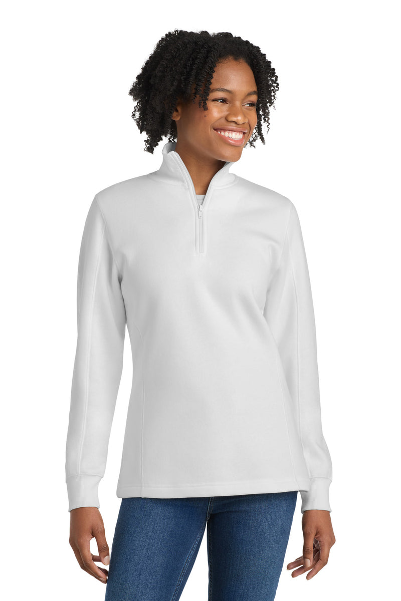 DRIEQUIP Women's 1/4-Zip Sweatshirt with Rib Knit Cuffs