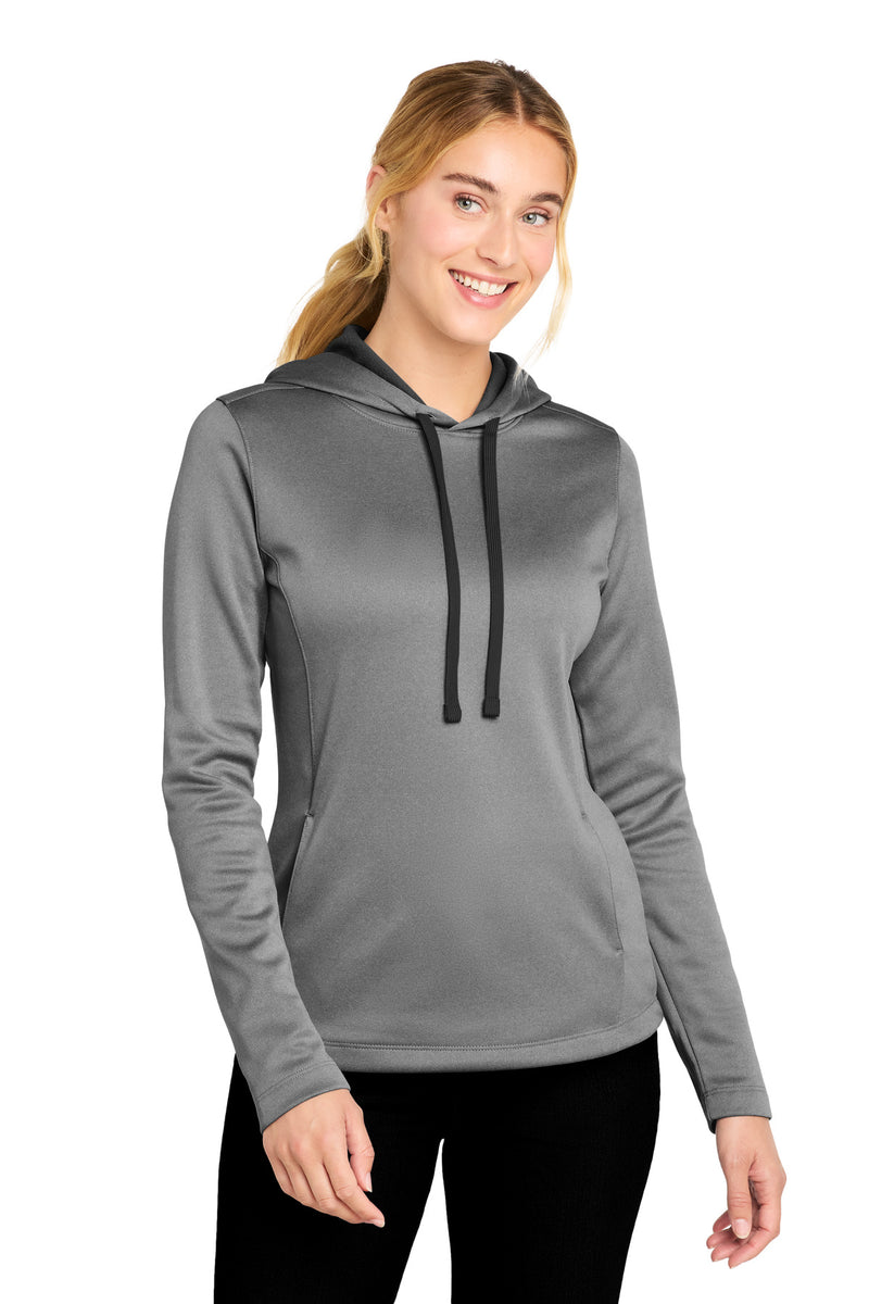 DRIEQUIP Women's Moisture Wicking Athletic Heather Fleece Hooded Pullover L