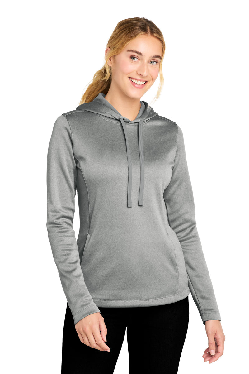 DRIEQUIP Women's Moisture Wicking Athletic Heather Fleece Hooded Pullover. L