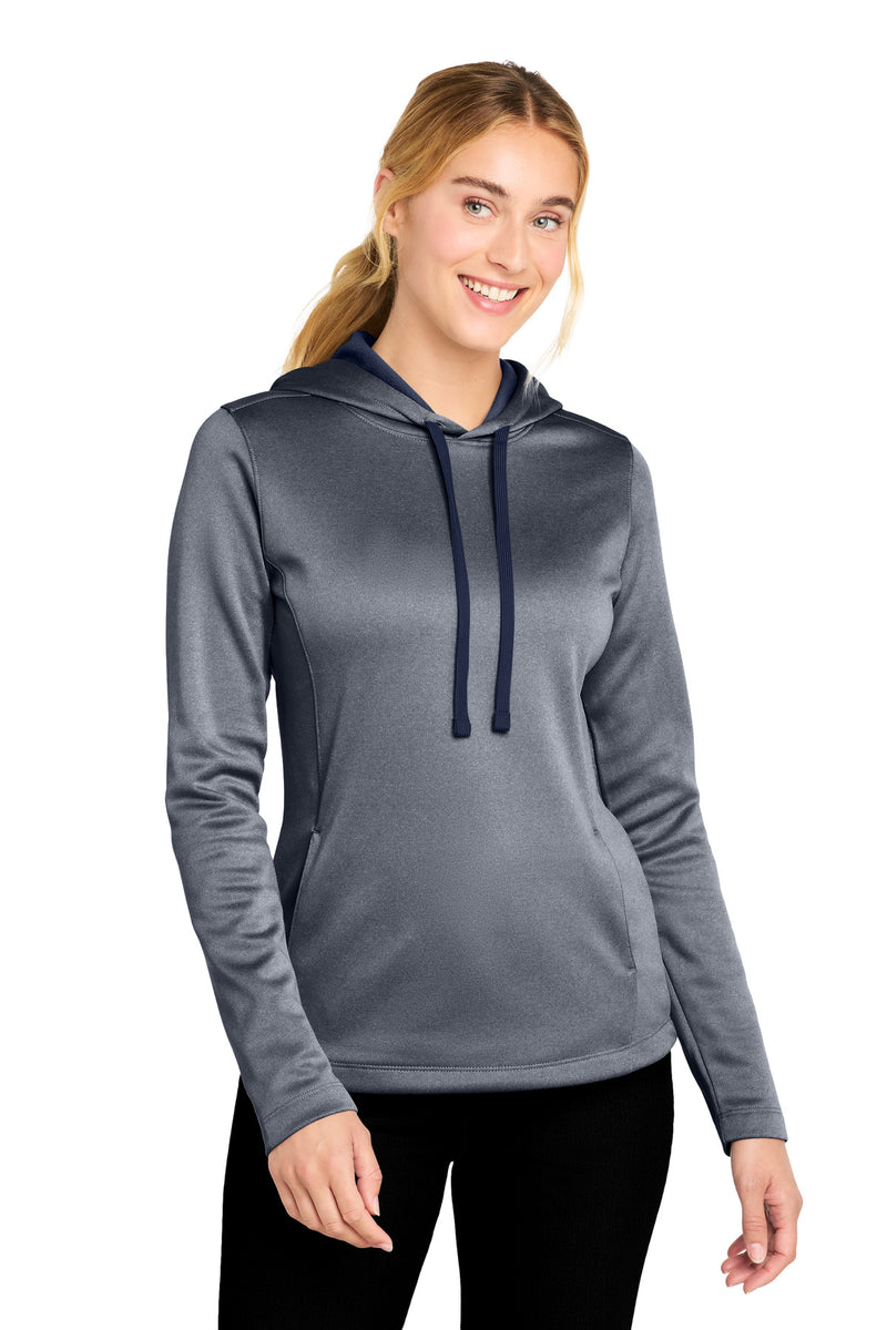 DRIEQUIP Women's Moisture Wicking Athletic Heather Fleece Hooded Pullover. L