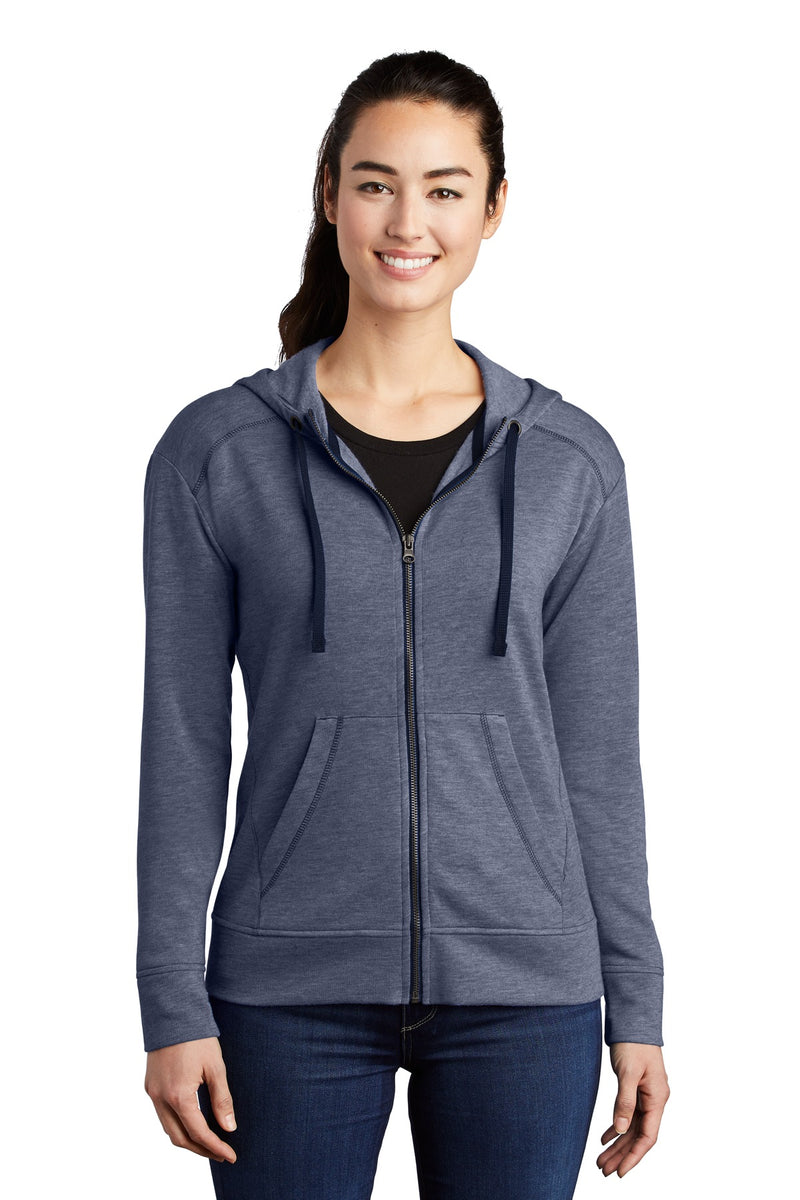 DRIEQUIP Women's Moisture Wicking Tri-Blend Wicking Fleece Full-Zip Hooded Jacket L