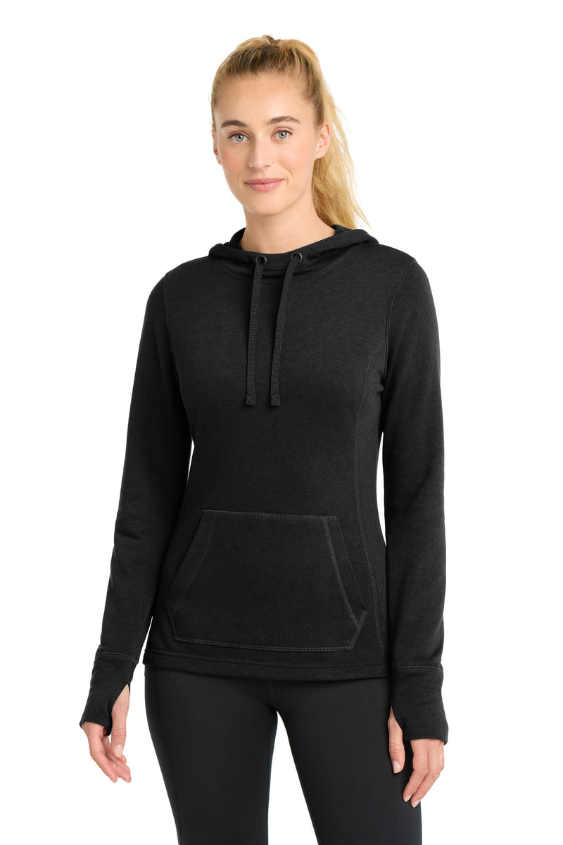 DRIEQUIP Women's Moisture Wicking Tri-Blend Wicking Fleece Hooded Pullover. L