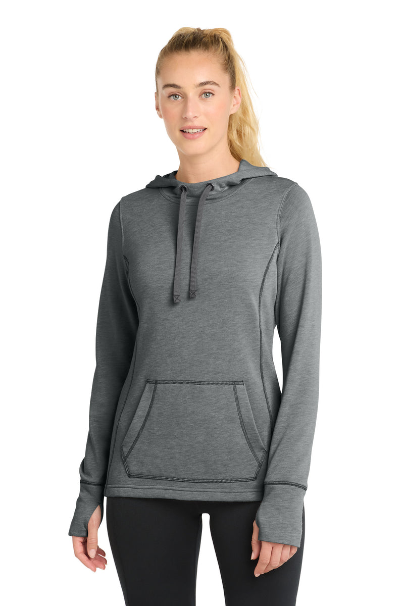 DRIEQUIP Women's Moisture Wicking Tri-Blend Wicking Fleece Hooded Pullover. L