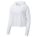 White Ladies Tri-Blend Fleece Crop Hoodie