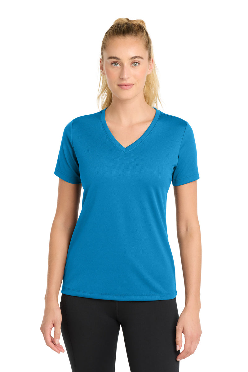 DRIEQUIP Women's Moisture Wicking RacerMesh V-Neck Tee