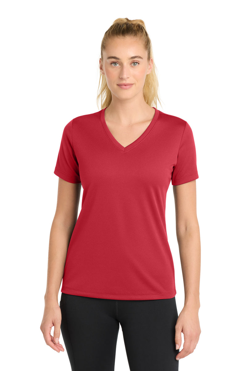 DRIEQUIP Women's Moisture Wicking RacerMesh V-Neck Tee