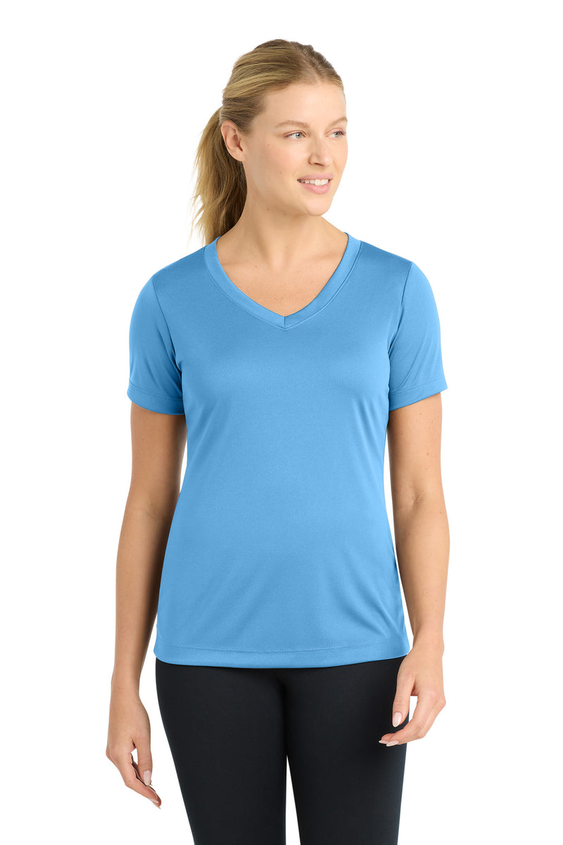 DRIEQUIP Women's Moisture Wicking Athletic V-Neck Tee. L