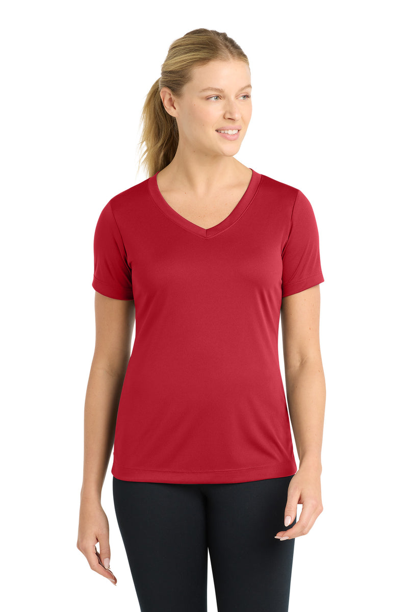 DRIEQUIP Women's Moisture Wicking Athletic V-Neck Tee. L
