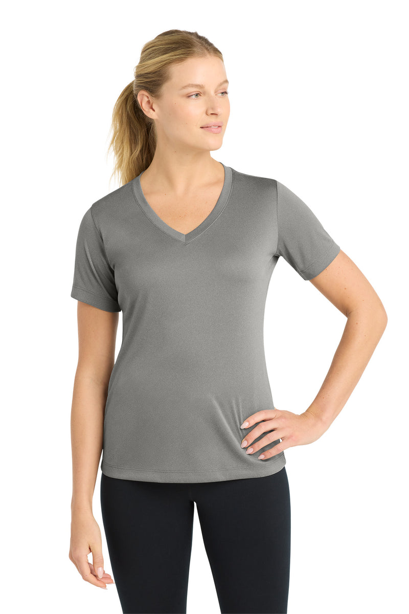 DRIEQUIP Women's Moisture Wicking Athletic V-Neck Tee. L