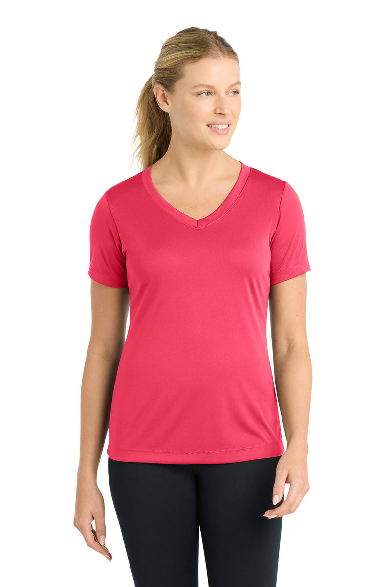 DRIEQUIP Women's Moisture Wicking Athletic V-Neck Tee. L
