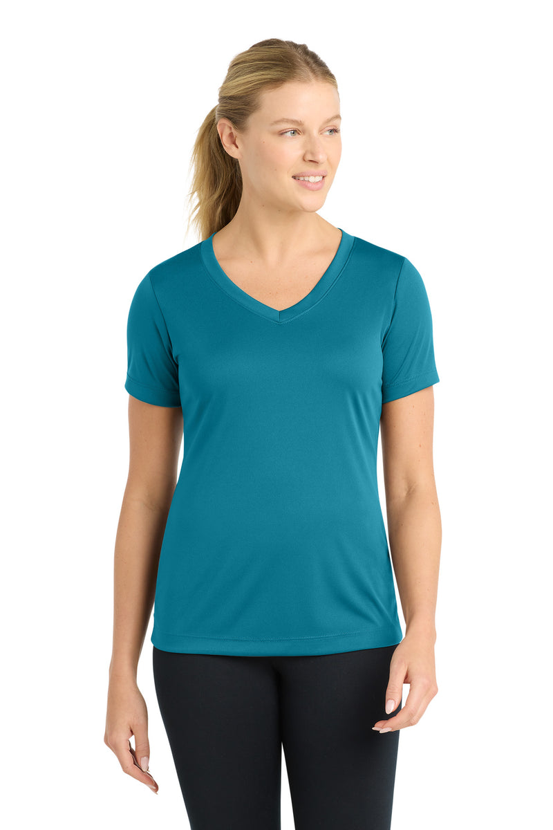 DRIEQUIP Women's V-Neck Tee with Color-Lock Technology