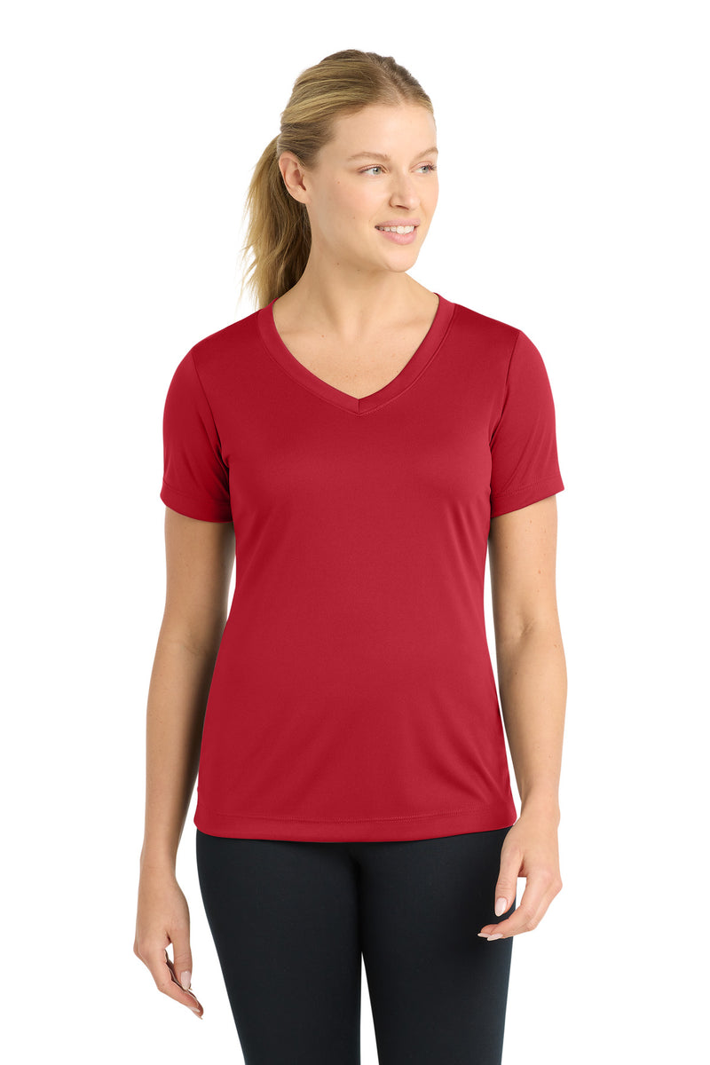 DRIEQUIP Women's Moisture Wicking Athletic V-Neck Tee. L