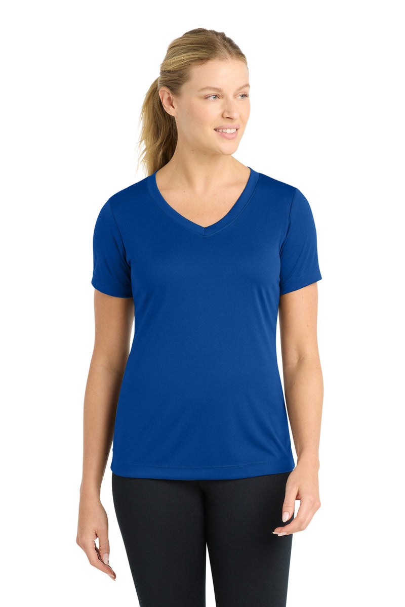DRIEQUIP Women's Moisture Wicking Athletic V-Neck Tee. L