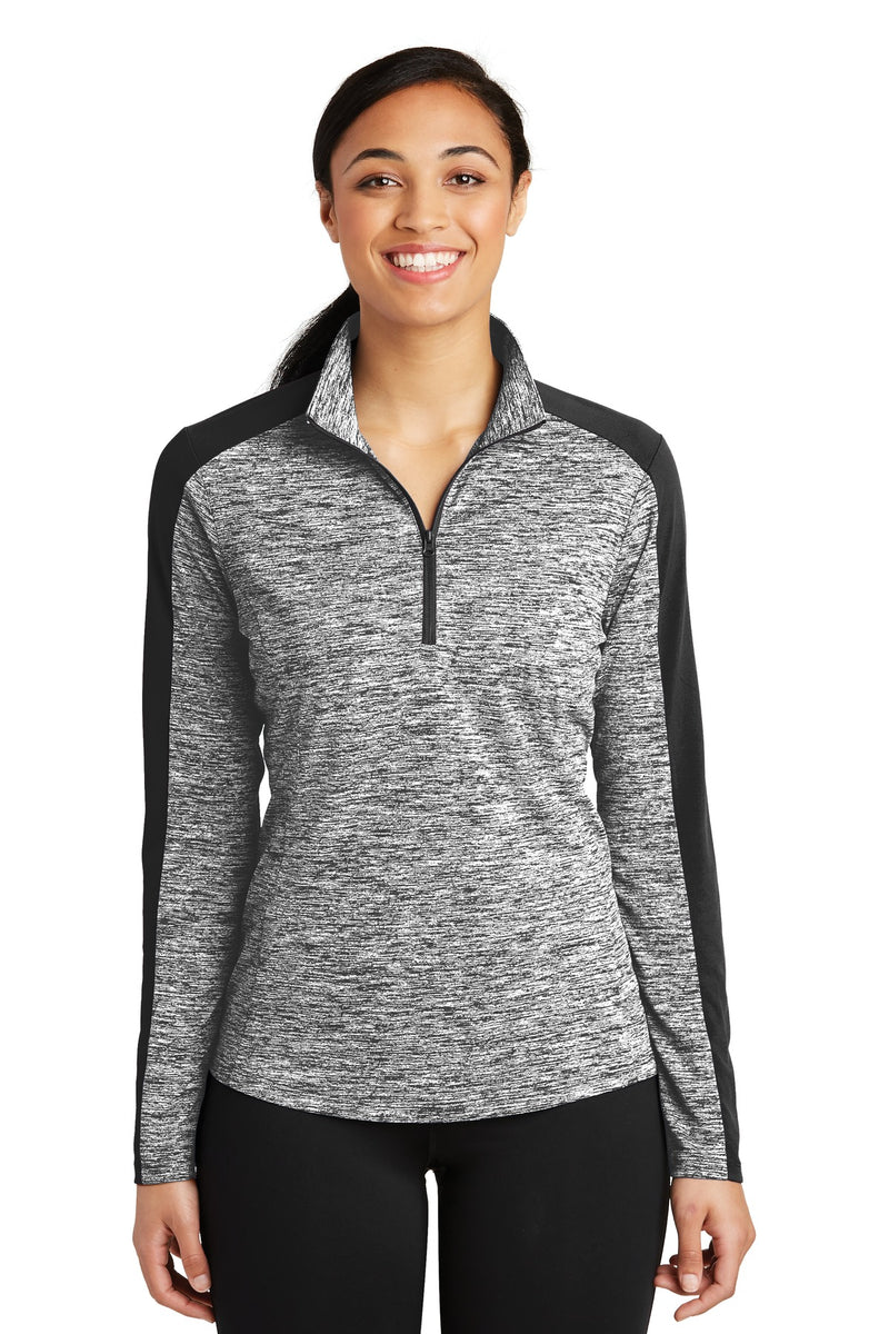DRIEQUIP Women's Electric Heather Colorblock 1/4-Zip Pullover with Moisture-Wicking Technology