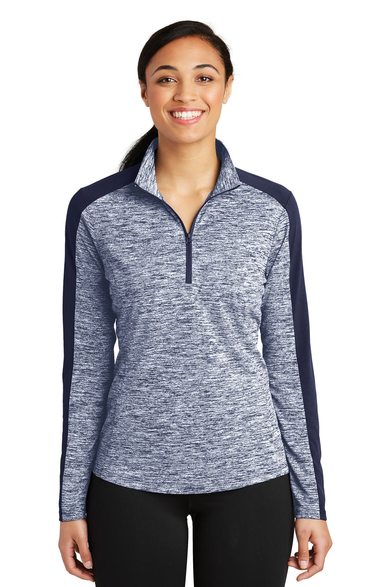 DRIEQUIP Women's Electric Heather Colorblock 1/4-Zip Pullover with Moisture-Wicking Technology