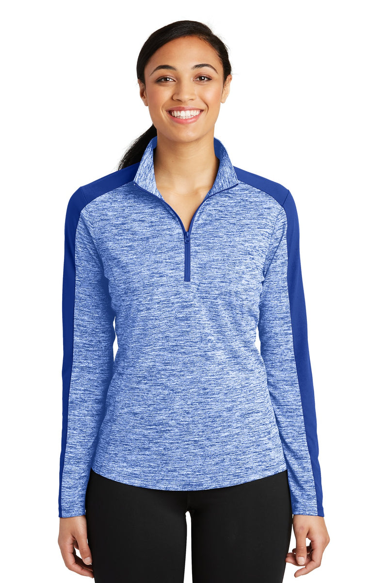 DRIEQUIP Women's Electric Heather Colorblock 1/4-Zip Pullover with Moisture-Wicking Technology
