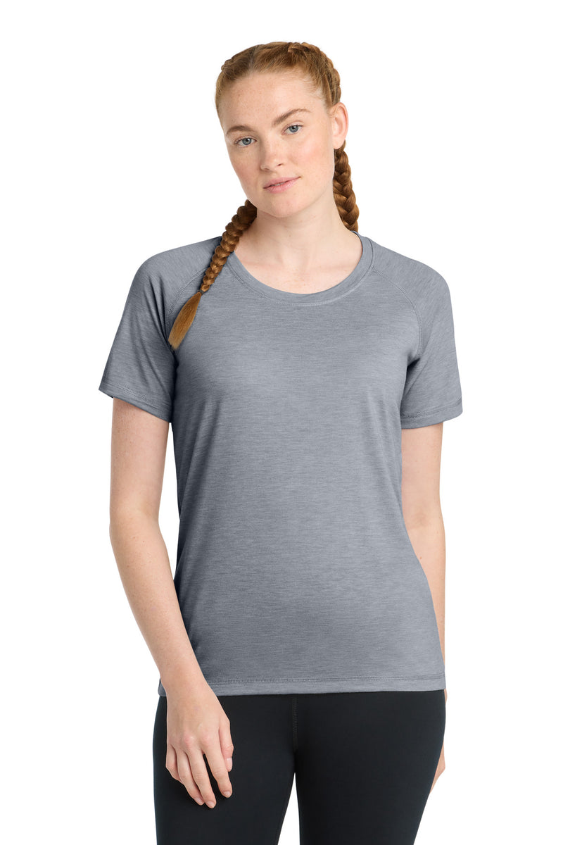 DRIEQUIP Women's Tri-Blend Raglan Tee with Moisture-Wicking Performance