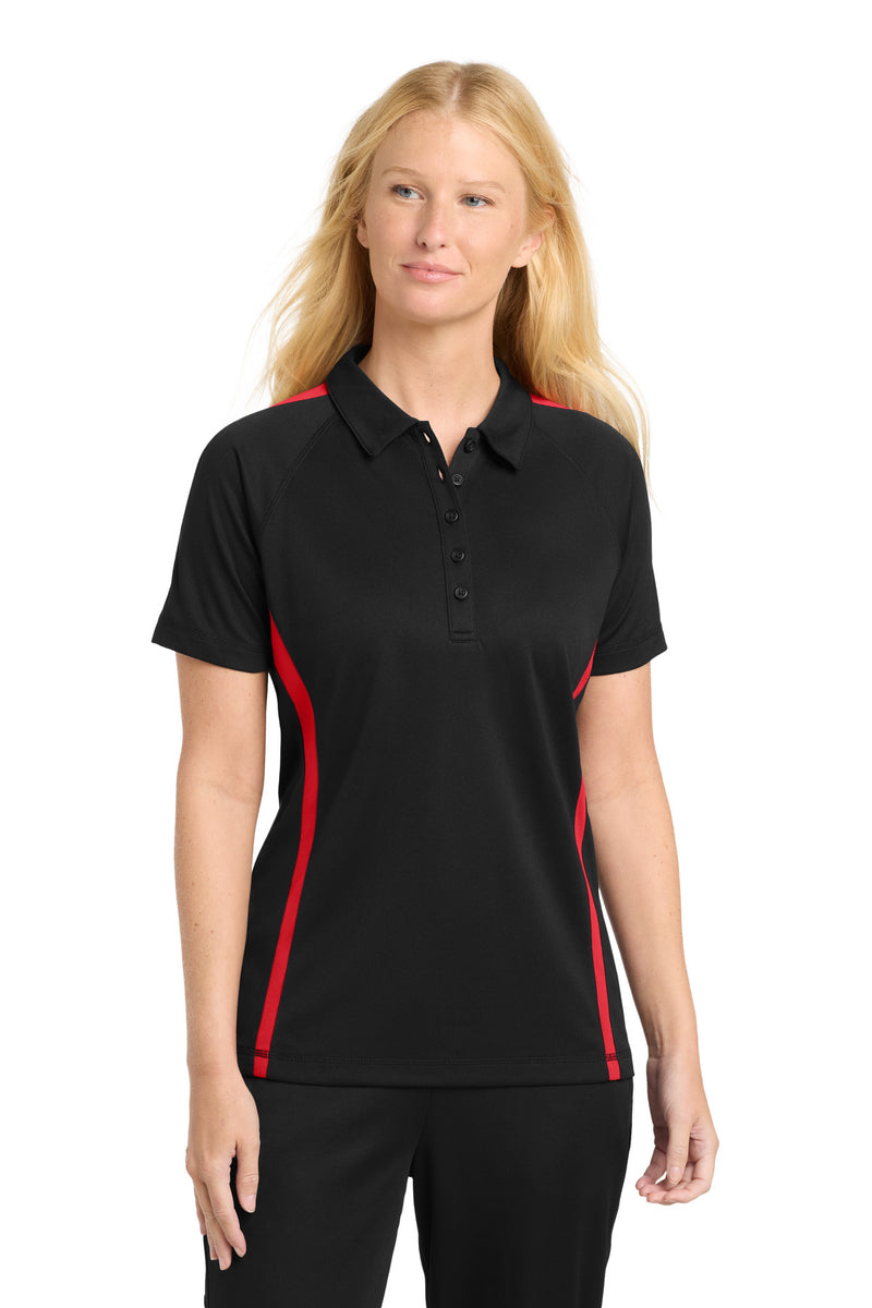 DRIEQUIP Women's Moisture Wicking Micro-Mesh Colorblock Polo. L