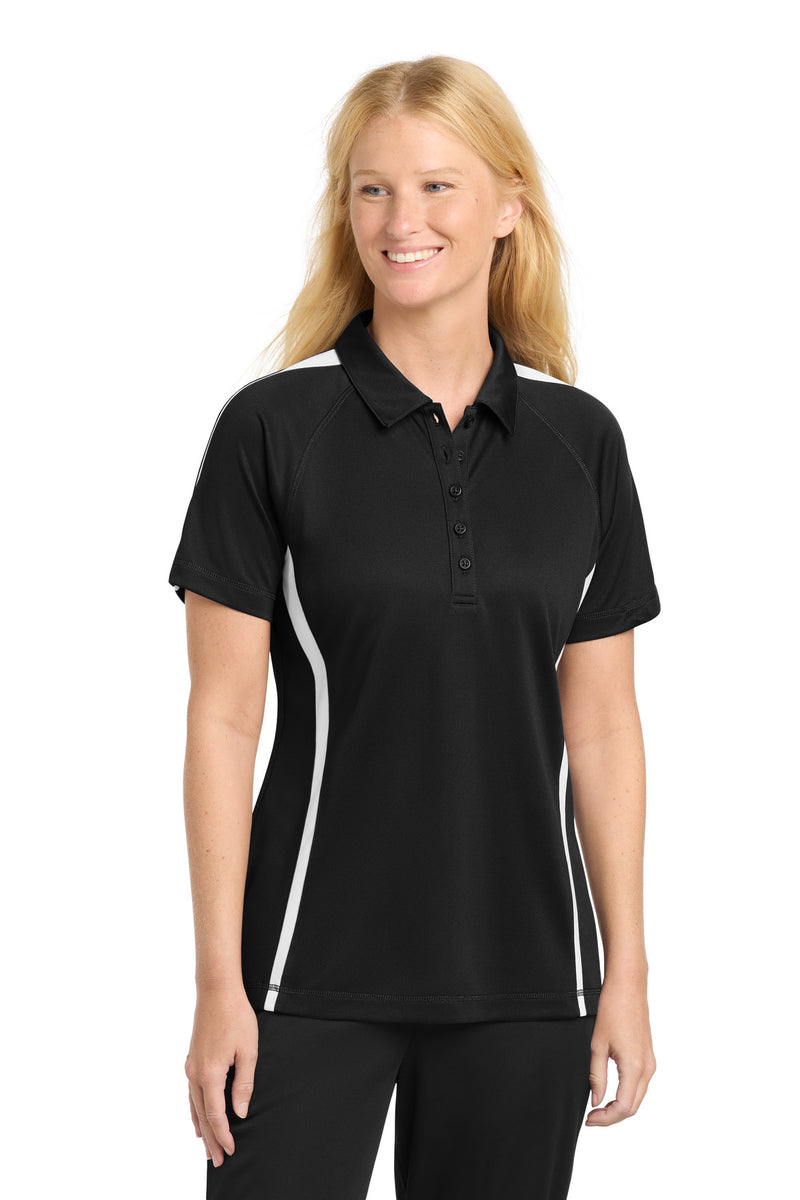 DRIEQUIP Women's Moisture Wicking Micro-Mesh Colorblock Polo. L