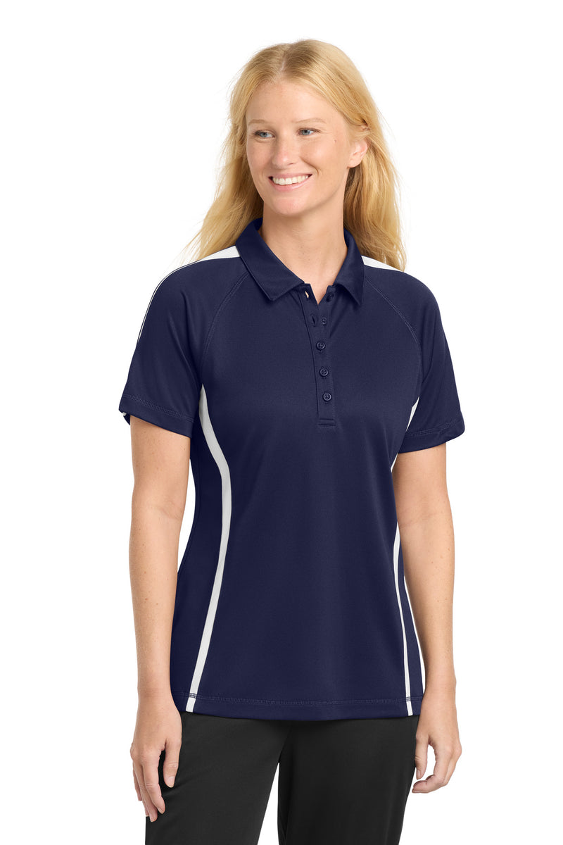 DRIEQUIP Women's Moisture Wicking Micro-Mesh Colorblock Polo. L