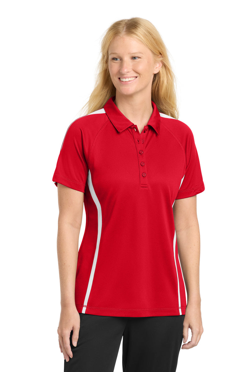 DRIEQUIP Women's Moisture Wicking Micro-Mesh Colorblock Polo L