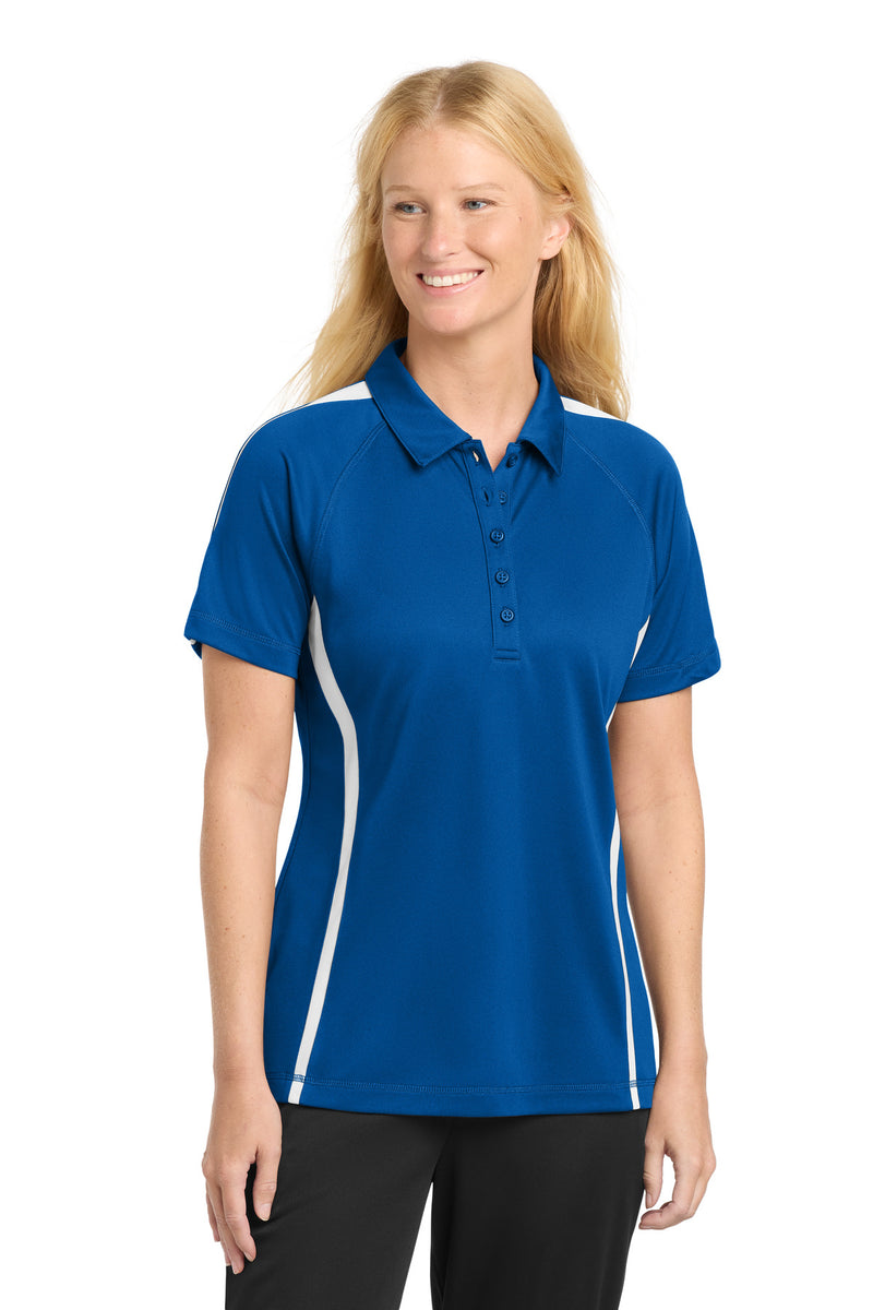 DRIEQUIP Women's Moisture Wicking Micro-Mesh Colorblock Polo L