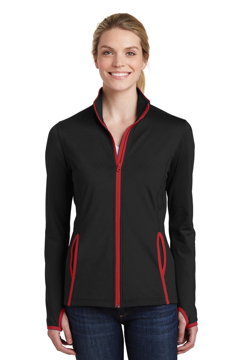 DRIEQUIP Women's Stretch Contrast Full-Zip Jacket with Moisture-Wicking Technology