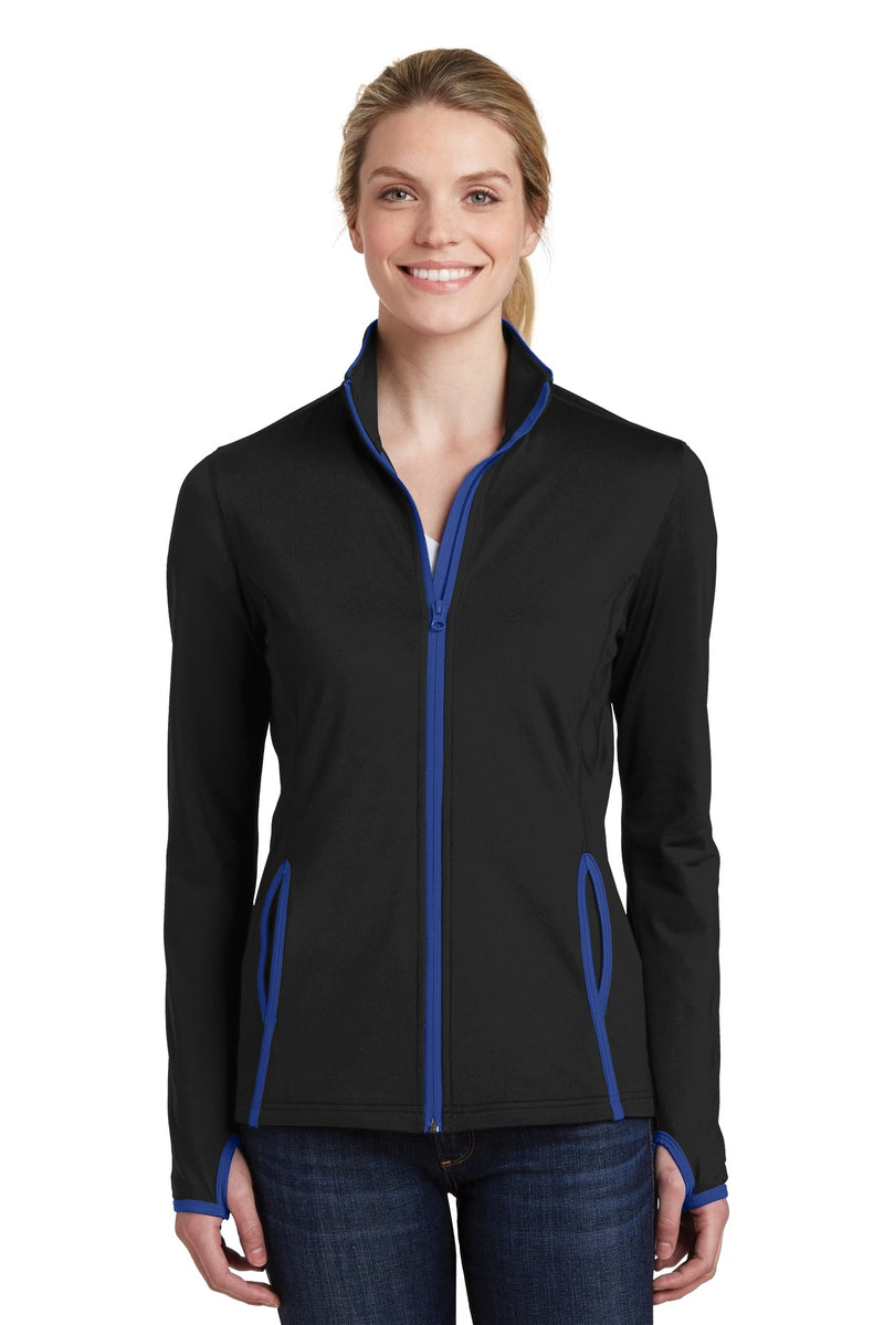 DRIEQUIP Women's Stretch Contrast Full-Zip Jacket with Moisture-Wicking Technology