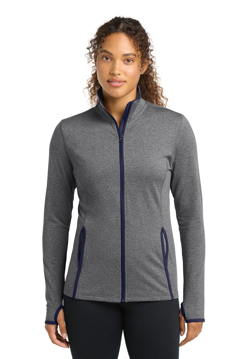 DRIEQUIP Women's Stretch Contrast Full-Zip Jacket with Moisture-Wicking Technology