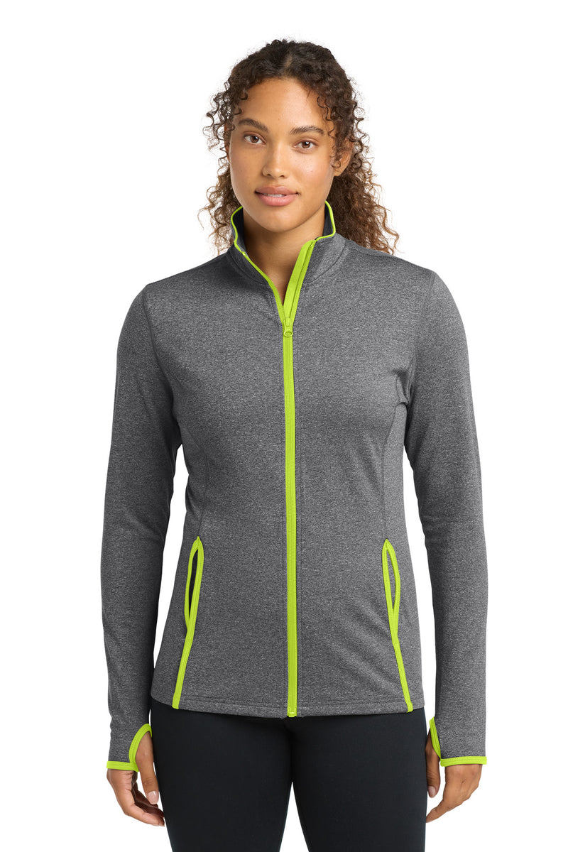 DRIEQUIP Women's Stretch Contrast Full-Zip Jacket with Moisture-Wicking Technology