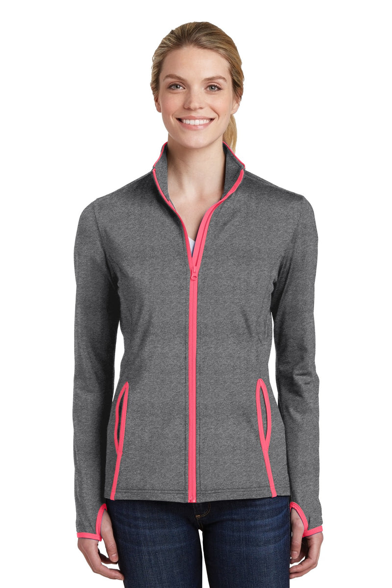 DRIEQUIP Women's Stretch Contrast Full-Zip Jacket with Moisture-Wicking Technology