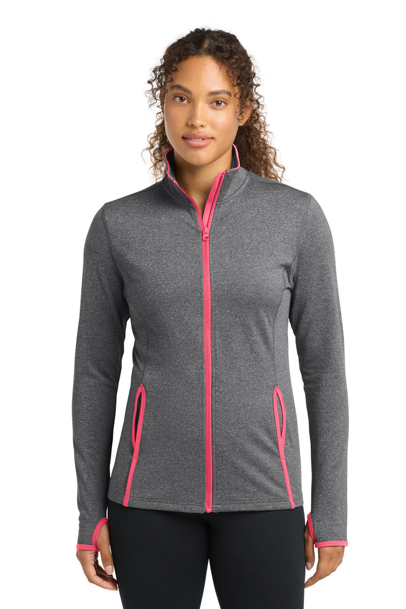 DRIEQUIP Women's Stretch Contrast Full-Zip Jacket with Moisture-Wicking Technology