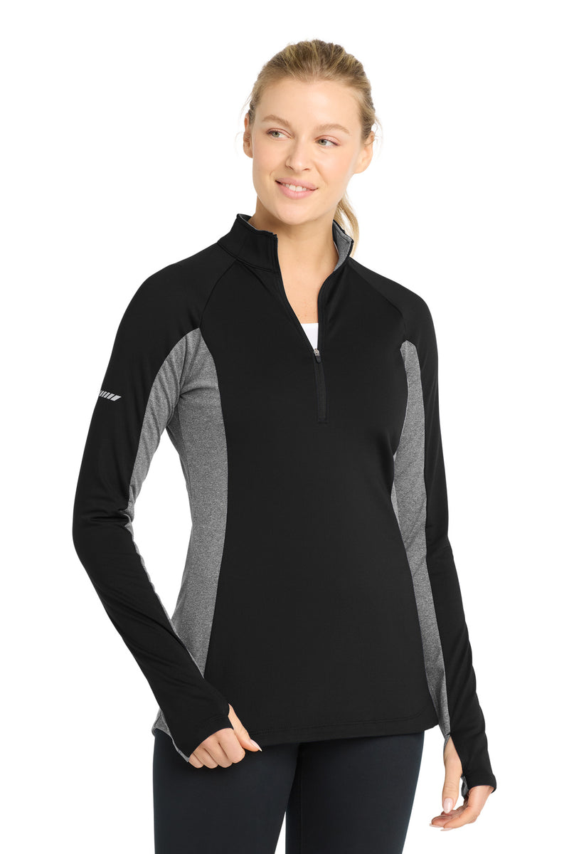 DRIEQUIP Women's Stretch Contrast 1/4-Zip Pullover with Reflective Details