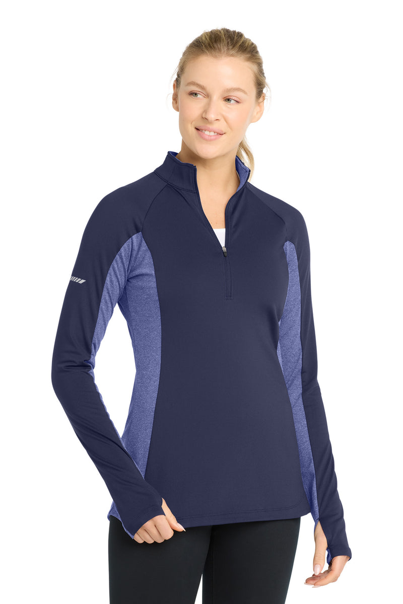 DRIEQUIP Women's Stretch Contrast 1/4-Zip Pullover with Reflective Details
