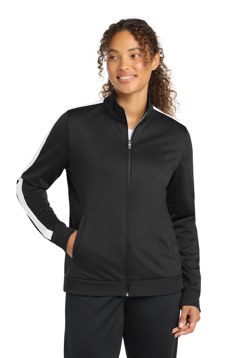 DRIEQUIP Women's Tricot Track Jacket with Sleeve Stripes